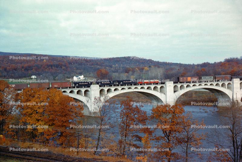 Deleware Water Gap, Bridge, River, Autumn, trees, Pennsylvania, November 1959
