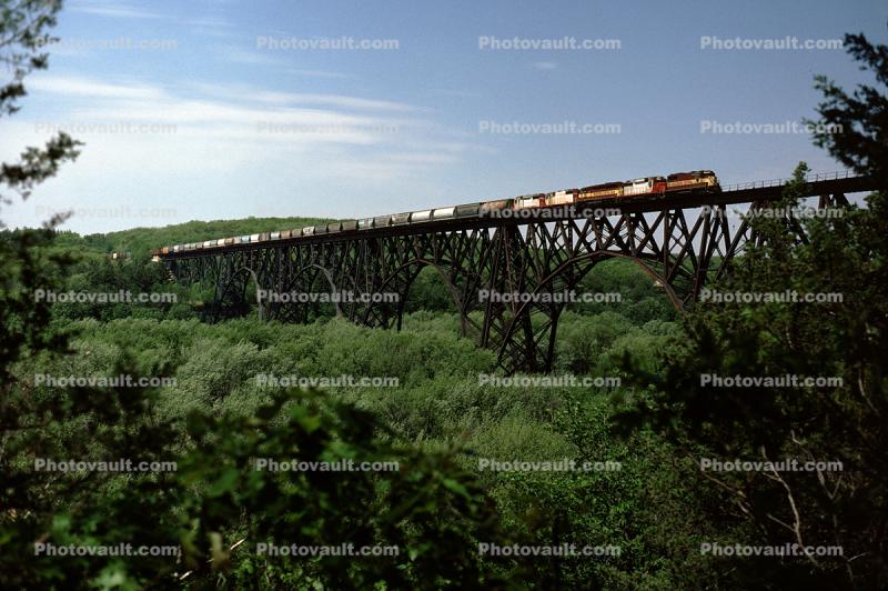 Train running on a Bridge, F-Unit, Wisonsin