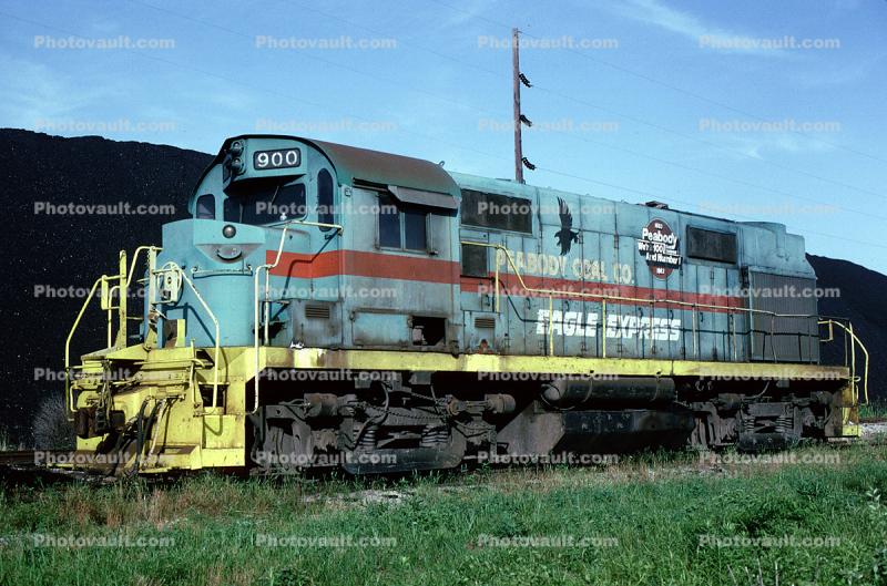 PCCX 900, Peabody Coal Co., Eagle Express, ALCo RS-27, Shawneetown Illinois
