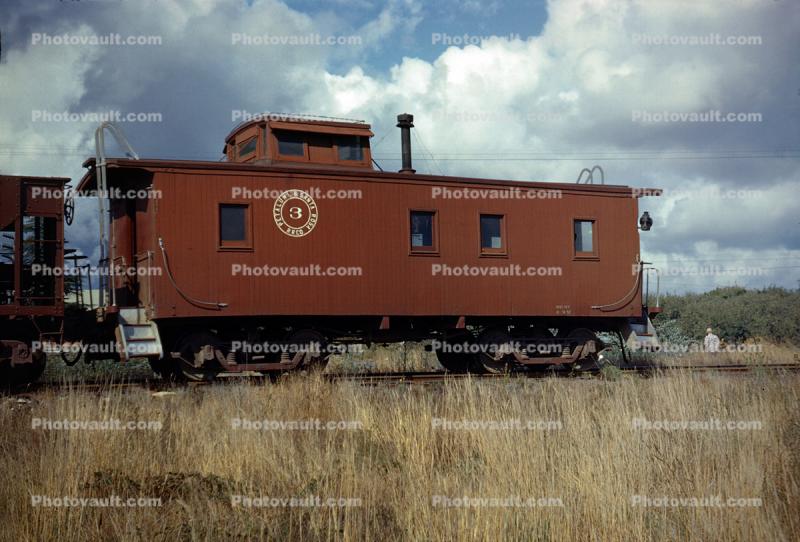 P&SR Caboose #3, Graton California, Sonoma County, Petaluma & Santa Rosa Rail Road, August 1953, 1950s