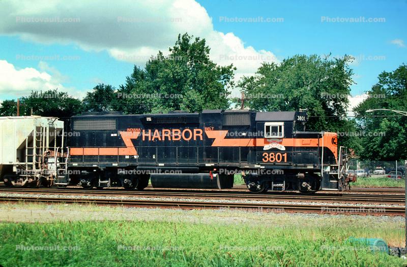 IHB 3801 Diesel Locomotive, EMD GP38-2, Indiana Harbor Belt Railroad, Dolton Illinois