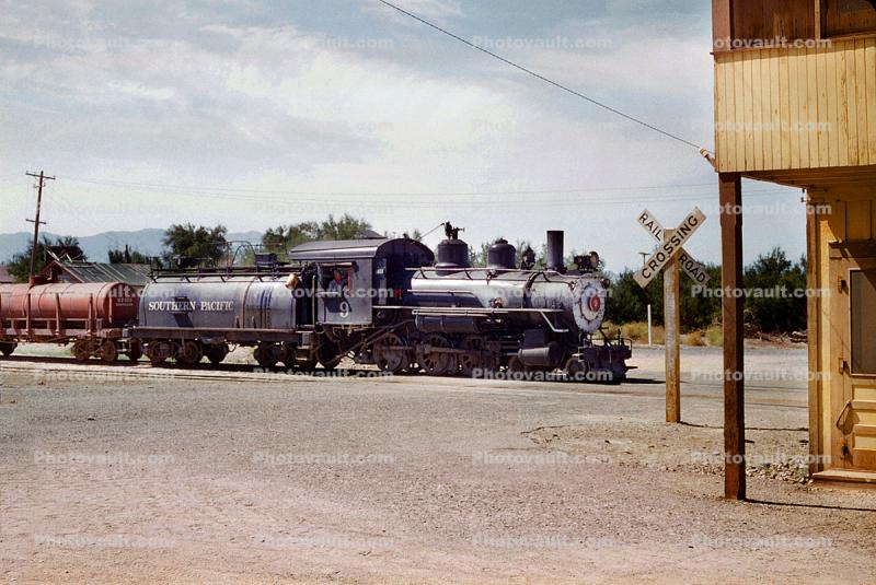Southern Pacific Locomotive No 9, Baldwin 4-6-0, Owens Valley, California, 1940s