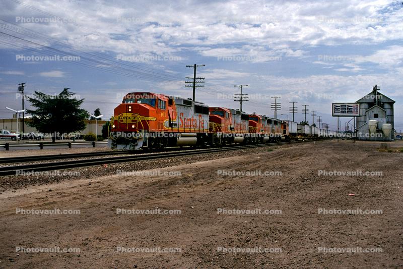 ATSF 101, EMD FP45, Santa-Fe Warbonnet, Locomotive, July 1990