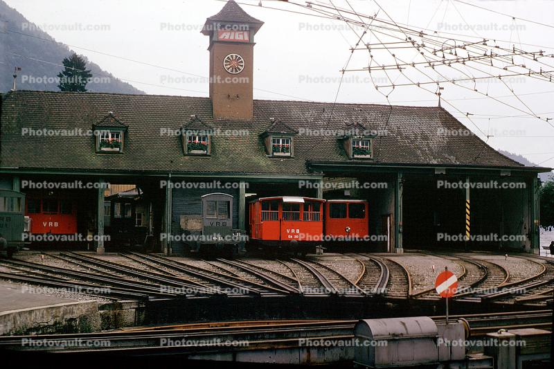 Roundhouse Rigi Railways, (Rigi-Bahnen), Mt Rigi, Clock Tower, 1950s