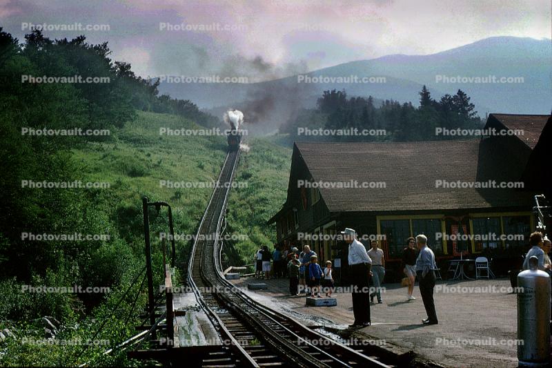 Mount Washington Cog Railway, Worlds First Cog Railway, New Hampshire, USA, July 1964, 1960s