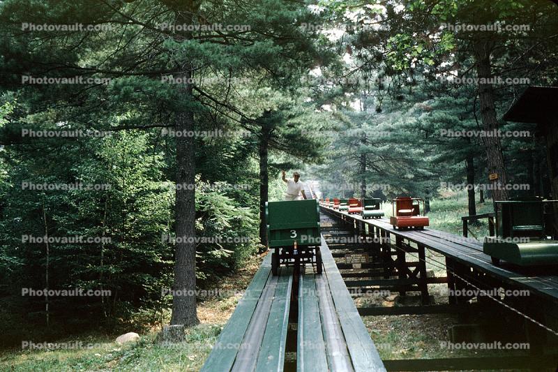 Cranmore Mountain Funicular, Ski-Mobile, Skimobile, New Hampshire, August 1966, 1960s