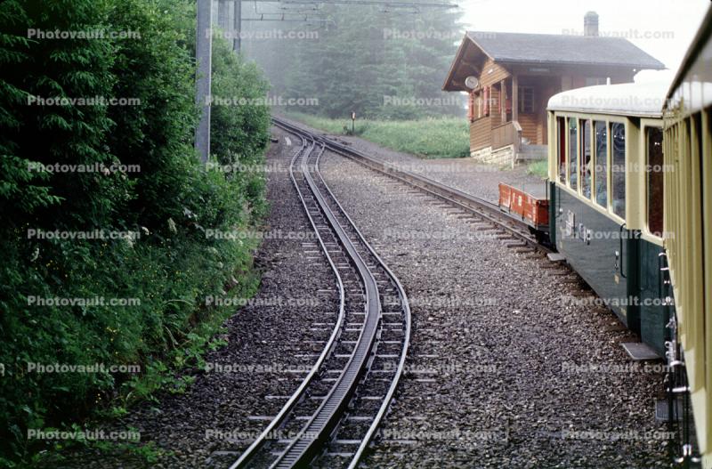 Railroad Tracks, cog, railcar, 1950s