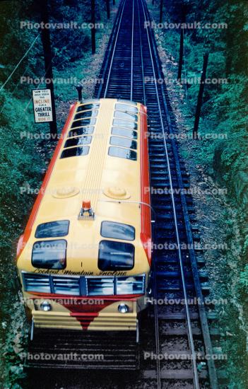 Lookout Mountain Incline Railway, railcar, October 1964