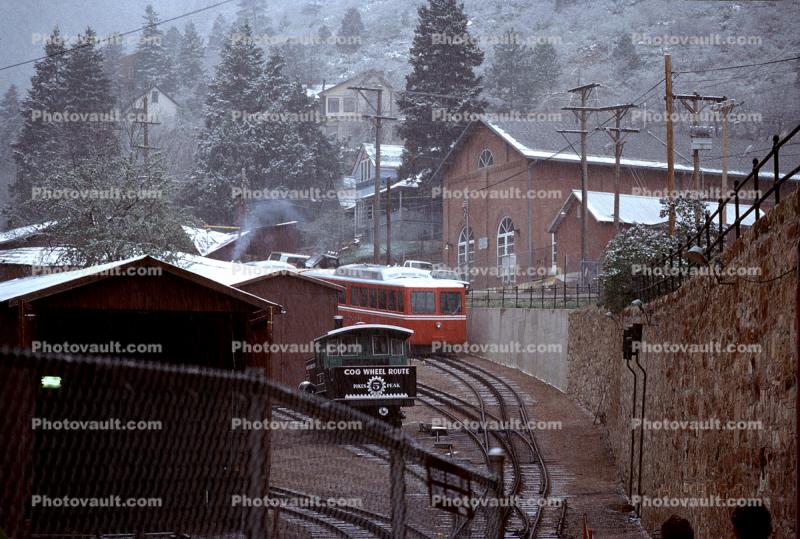 Base Terminal Yard for the Pikes Peak Cog Railroad, Headquarters in Manitou Springs, May 1989
