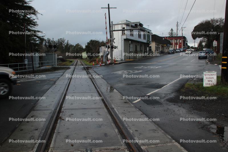 SMART train, Penngrove, railroad tracks