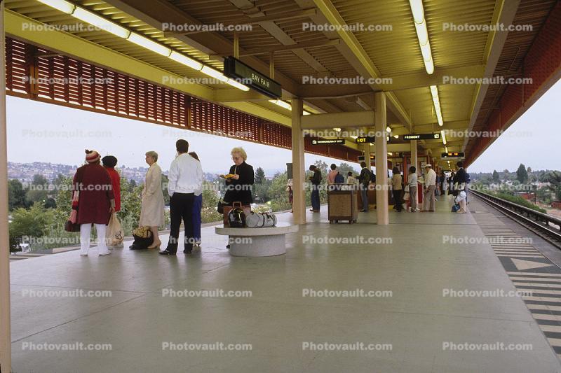BART station platform, passengers waiting, platform, station, commuters