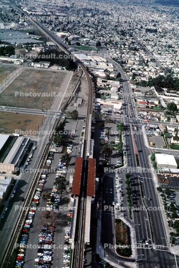 BART from the air, Bay Area Rapid Transit, California