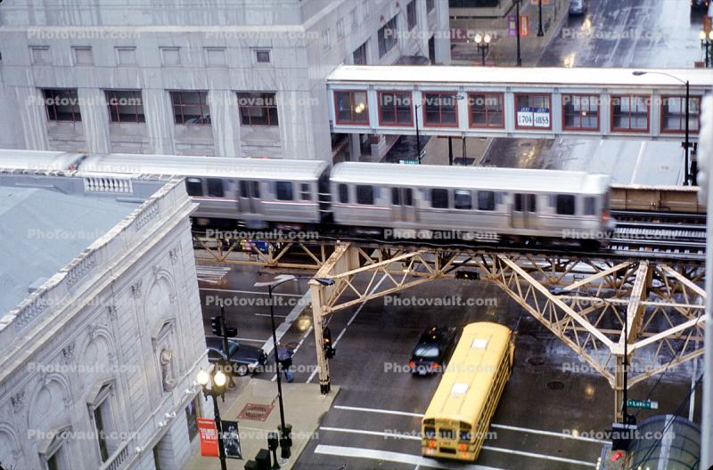 Chicago-El, Elevated, Train, Buildings, Downtown Loop, CTA