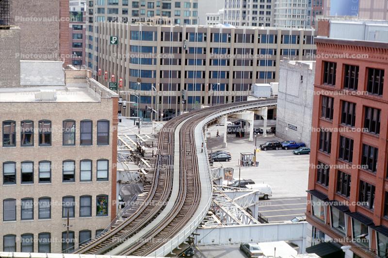 Chicago-El, Elevated, Downtown Loop, Buildings, S-Curve, CTA