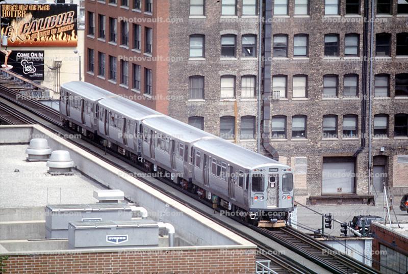 Chicago-El, Elevated, Downtown Loop, Buildings, Trains, CTA