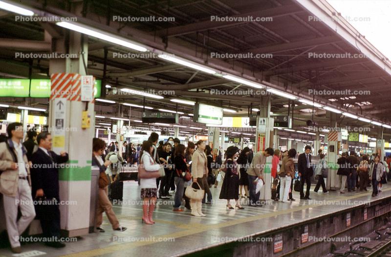 Crowded Train Platform, People, passengers, Tokyo