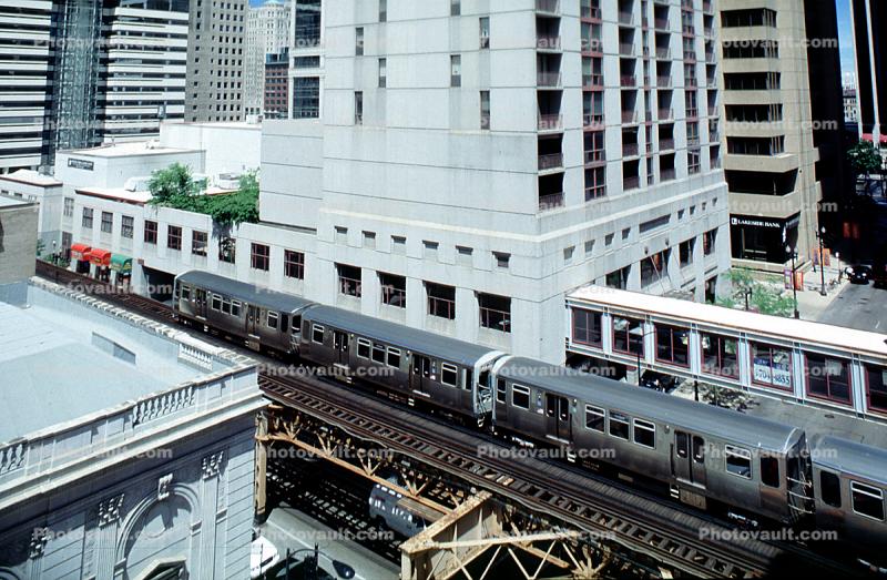 The Loop, Chicago-El, Elevated, Trains, Buildings, CTA