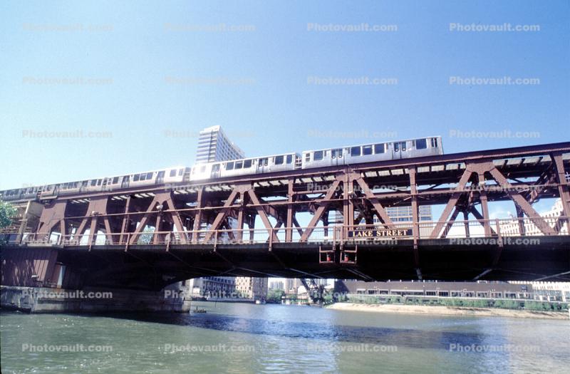 Lake Street Bridge, Chicago River, Chicago-El, Elevated, Train, CTA
