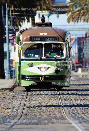 1078, F-line Trolley, Municipal Railway, Muni, San Francisco, California, PCC