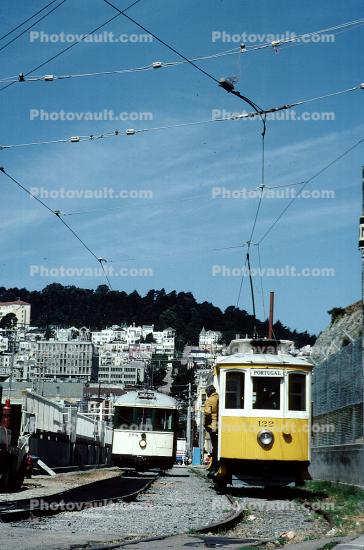 Trolley #122, Market Street, F-Street Line, Tram operated in Porto Portugal, 122