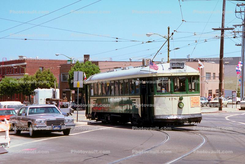 Market Street, F-Line, K-Type Streetcar, 178, San Francisco, California, Tracks