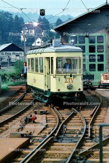 Postlingbergbahn Trolley, Linz Austria, August 1988, 1980s, Railroad Tracks