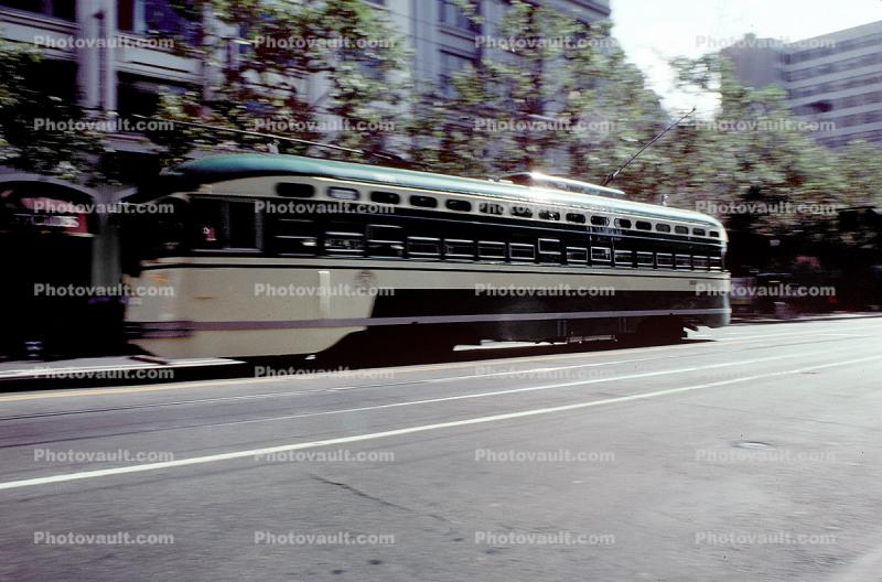 San Francisco Muni, (1960s livery), No. 1051, F-Line, PCC, Muni, San Francisco, California, 1960s