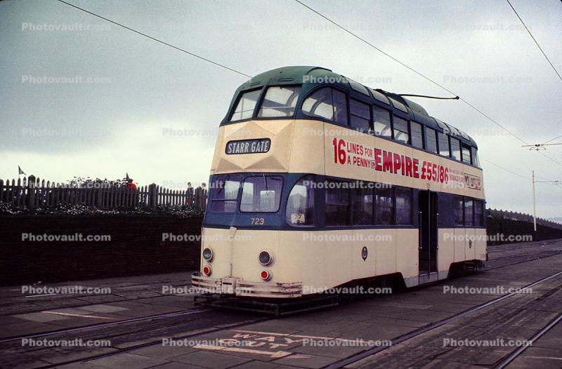 Blackpool Coastal Tramway, Starr Gate, Doubledecker Trolley, 1971, 1970s