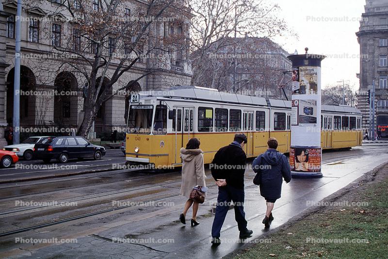 People Walking on the sidewalk, Budapest Hungary
