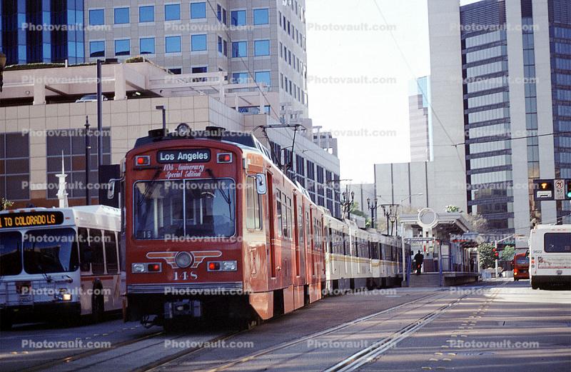 Long Beach Trolley, station, downtown, buildings