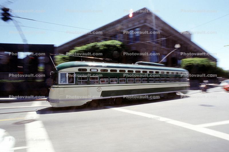 San Francisco Muni, (1960s livery), No. 1051, F-Line, PCC, Muni, San Francisco, California, 1960s