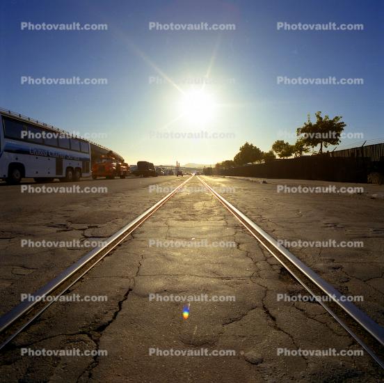 Rail reflecting the Sun
