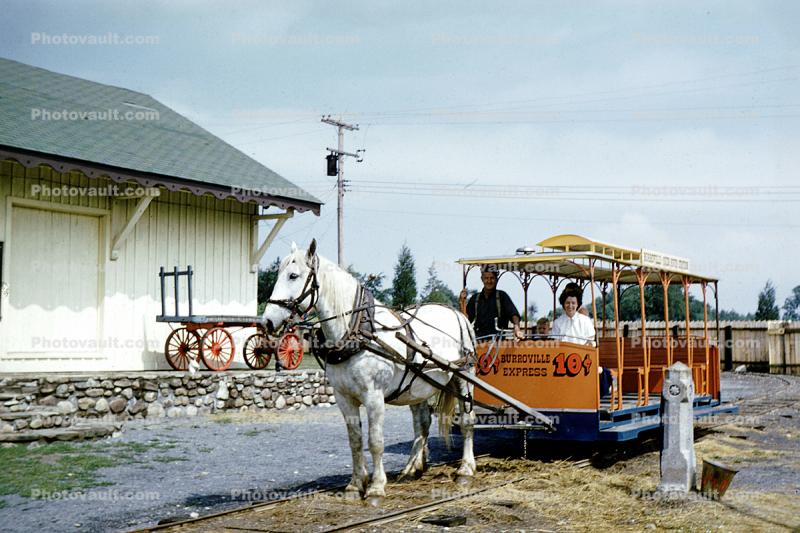 Burroville Express, Horse Trolley, 1957, 1950s