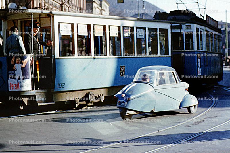 Mi-Val Milano, Microcar, Three Wheeler, Munich, Electric Trolley, Mini Car, 3-Wheeler, Tri-Wheeler, Three-Wheeler, Mini-car, Minicar, 1950s