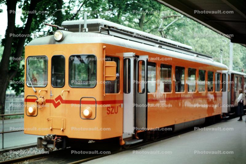 Sihltal Zurich Uetliberg Bahn, SZU, railway, electric trolley, Zurich, 1976, 1970s