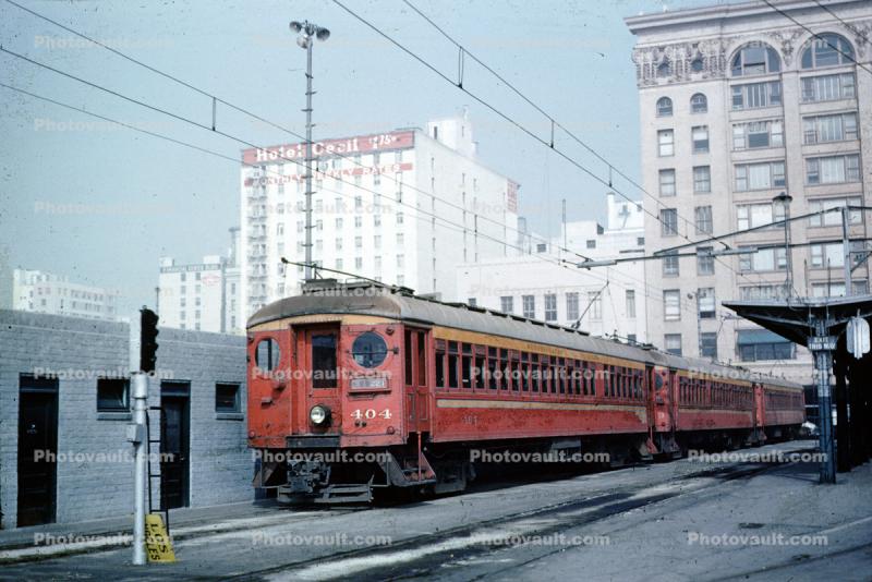 404, Pacific Electric Railway, Interurban, Blimp, San Pedro, 1950s