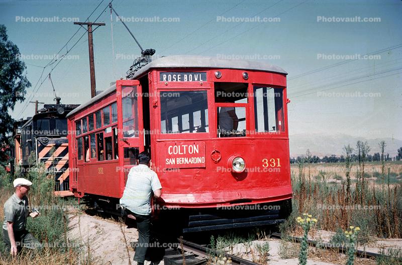 Pacific Electric Rose Bowl Trolley, Colton San Bernardino, 331, Interurban