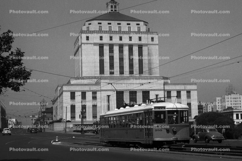 Key System Trolley, Lake Merritt, Alameda County Court building, interurban, 1940s