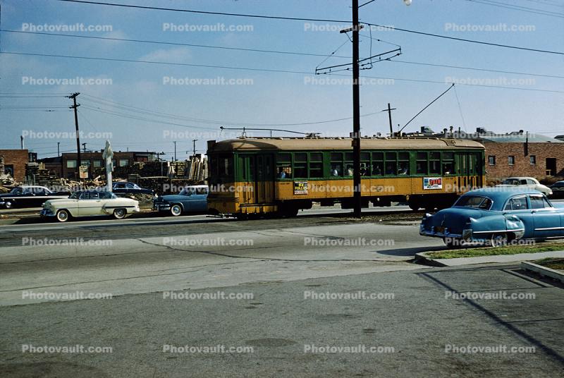 LATL, Los Angeles Transit Lines, 1435 Trolley, Cars, Gage Avenue, September 1958, 1950s