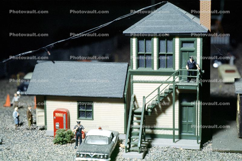 Police Car, Building, Coke Machine, 1960s
