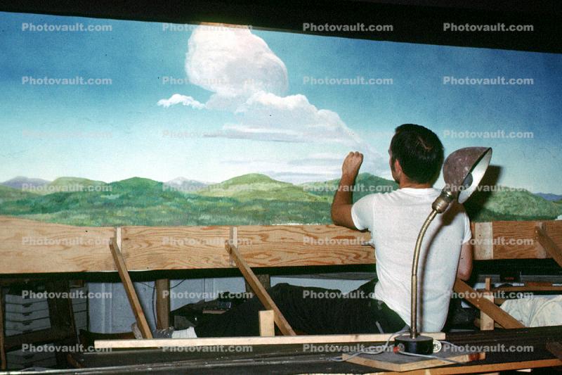 Man Painting, Backdrop, Painter, Sky, Clouds