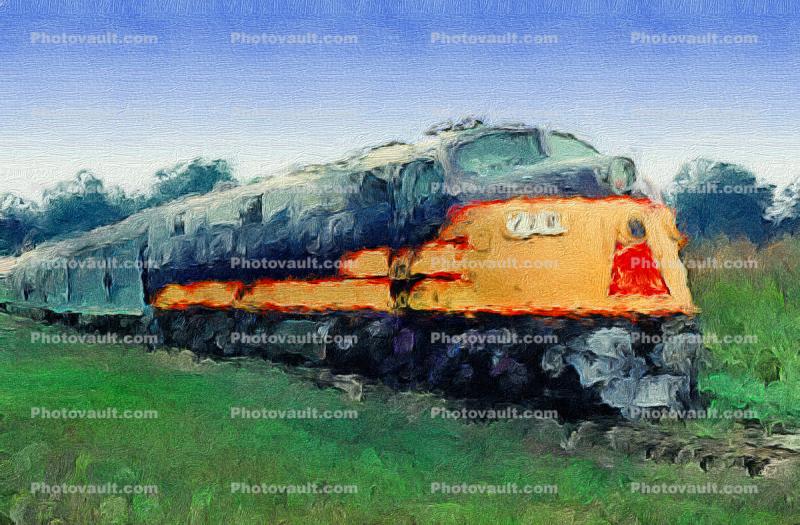 F-Unit, Louisville & Nashville E6A diesel locomotive #770, Kentucky, Paintography, Abstract