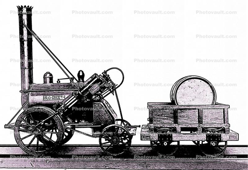 Stephenson's Rocket, 0-2-2, Locomotive, Abstract