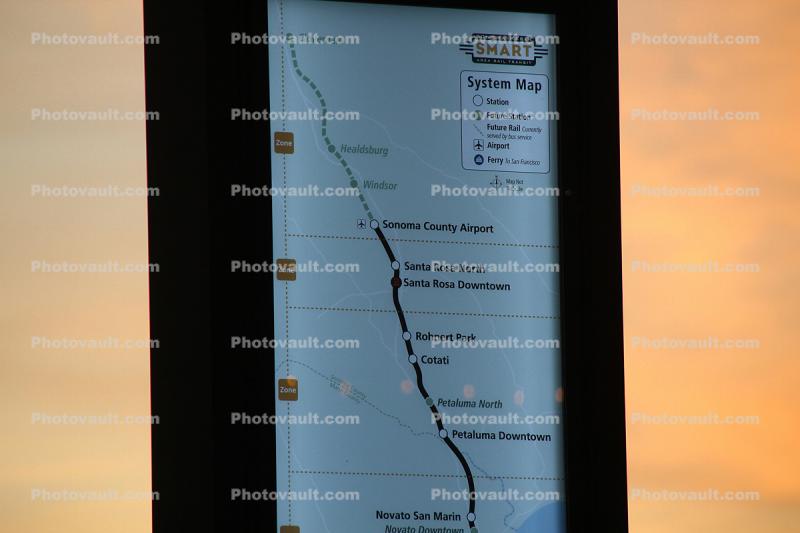SMART Train Map, Santa Rosa California