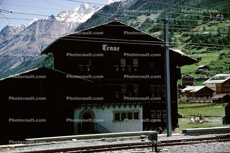 Train Station, Depot, Tenne, near Gornergrat, Switzerland, 1950s