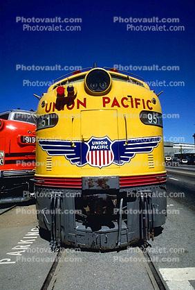 Union Pacific, Diesel Electric Locomotive head-on, F-Unit