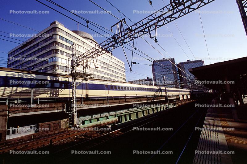 Bullet Train, Tokyo, Overhead Electrified Wires