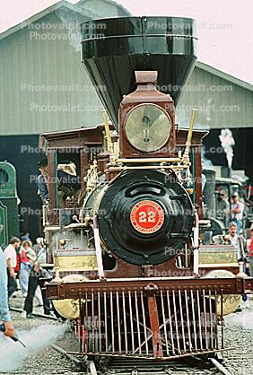 Roundhouse, Virginia & Trukee, 22, Inyo, 4-4-0, Steam Power locomotive head-on