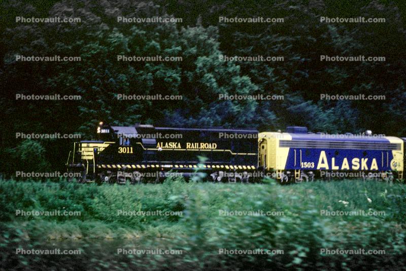 3011, Diesel Engine, Alaska Railroad, Portage, 1993