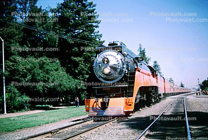 SP 4449, GS-4 class Steam Locomotive, 4-8-4, Southern Pacific Daylight Special, trainset, May 1984